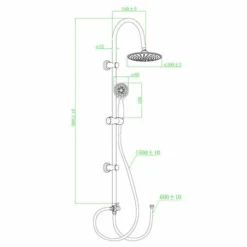 Ulva Overhead Twin Shower Rigid Riser Kit - Highlife Bathrooms 6 Ulva Overhead Twin Shower Rigid Riser Kit - Highlife Bathrooms -Burling Shower Shop 130391 1