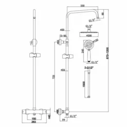Spey Series 2 Brushed Brass Dual Head Thermostatic Shower Kit - Highlife Bathrooms 21 Spey Series 2 Brushed Brass Dual Head Thermostatic Shower Kit - Highlife Bathrooms -Burling Shower Shop 13117R 2 570x807 1