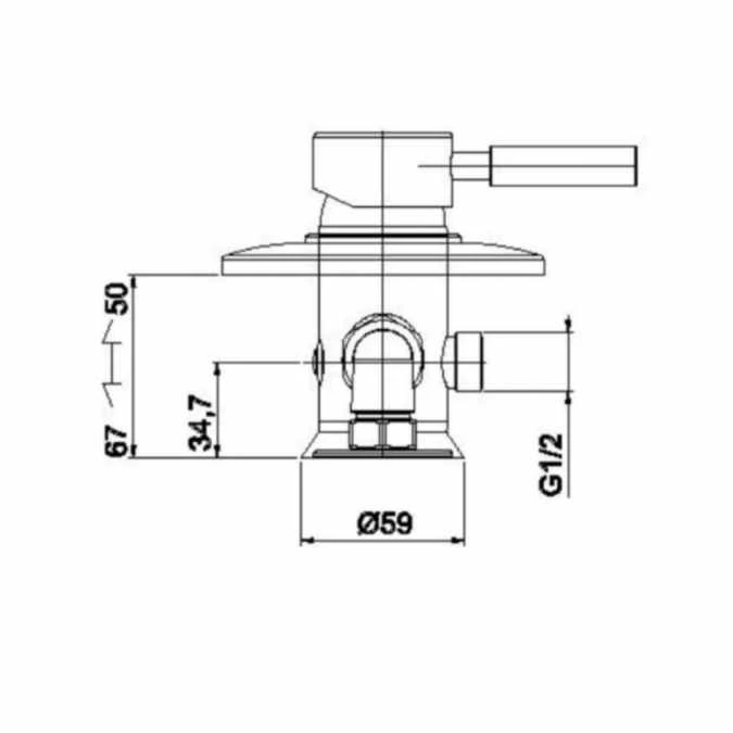 Ergo Manual Concealed Shower Valve - Single Outlet - Sagittarius 2 Ergo Manual Concealed Shower Valve - Single Outlet - Sagittarius - Image 2