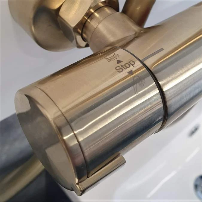 Spey Series 2 Brushed Brass Dual Head Thermostatic Shower Kit - Highlife Bathrooms 5 Spey Series 2 Brushed Brass Dual Head Thermostatic Shower Kit - Highlife Bathrooms - Image 5