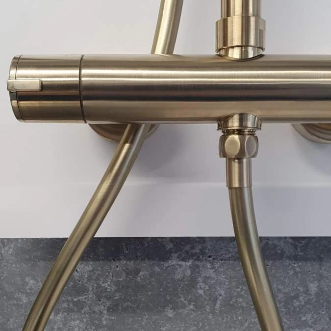 Spey Series 2 Brushed Brass Dual Head Thermostatic Shower Kit - Highlife Bathrooms 7 Spey Series 2 Brushed Brass Dual Head Thermostatic Shower Kit - Highlife Bathrooms - Image 7