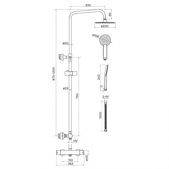 Niagara Equate Round Chrome Thermostatic Dual Head Shower Set 3 Niagara Equate Round Chrome Thermostatic Dual Head Shower Set - Image 3