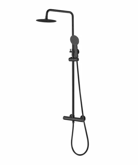 Ripley Round Thermostatic Shower Set - Matt Black - Signature Showers 1 Ripley Round Thermostatic Shower Set - Matt Black - Signature Showers
