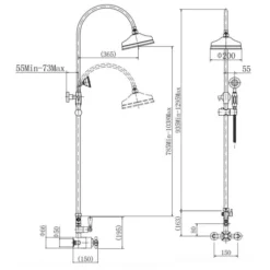 Niagara Arlington Traditional Chrome Dual Head Shower -Burling Shower Shop 9303 spec