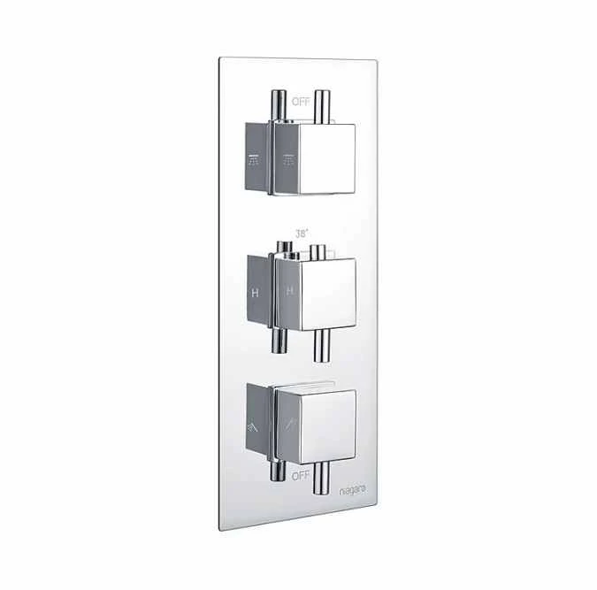 Niagara Observa Chrome Triple Concealed Shower Valve - Two Outlets 1 Niagara Observa Chrome Triple Concealed Shower Valve - Two Outlets