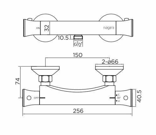 Niagara Equate Thermostatic Round Bar Mixer Shower 2 2 Niagara Equate Thermostatic Round Bar Mixer Shower 2 - Image 2