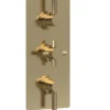 Tec Pura Plus Brushed Brass Concealed Thermostatic Triple Shower Valve With Diverter - Hudson Reed A8023
