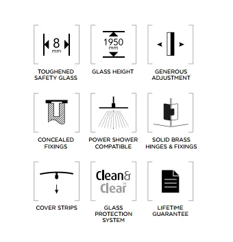 Aquadart Inline 1200mm Inline Shower Door With Recess Hinge 3 Aquadart Inline 1200mm Inline Shower Door With Recess Hinge - Image 3