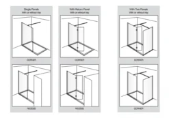 Aquadart 1600mm Wetroom 10 Shower Screen 7 Aquadart 1600mm Wetroom 10 Shower Screen -Burling Shower Shop Aquadart Wetroom 10 Shower Panel Configurations