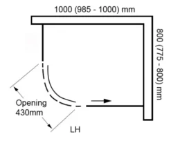 Aquaglass+ Sphere 1000 X 800mm Left Hand One Door Tinted Glass Offset Quadrant Shower Enclosure -Burling Shower Shop Aquaglass Sphere Tinted 1 Door Offset Quad LH 1000 x 800mm FO1574