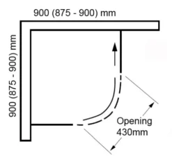 Aquaglass+ Sphere 900x900mm One Door Black Glass Quadrant Shower Enclosure -Burling Shower Shop Aquaglass Sphere Tinted 1 Door Quad 900 x 900mm FO1569