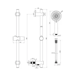 Round Shower Pack 4 - Allier Dual Outlet Shower Valve & Riser Rail With Rainfall Shower -Burling Shower Shop Astro Shower Pack 4 Handset Rail Tech
