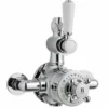 Bayswater Traditional Twin Exposed Shower Valve - White & Chrome