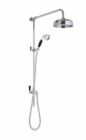 Bayswater Traditional Grand Rigid Riser Shower Kit - Black & Chrome 1 Bayswater Traditional Grand Rigid Riser Shower Kit - Black & Chrome