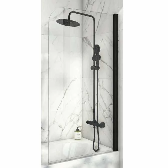 Scudo S6 Radius Corner Black Frame Bath Shower 1 Scudo S6 Radius Corner Black Frame Bath Shower
