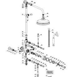 Bali Thermostatic Shower Kit - Brushed Brass -Burling Shower Shop Bali Brushed Brass Traditional Shower Parts