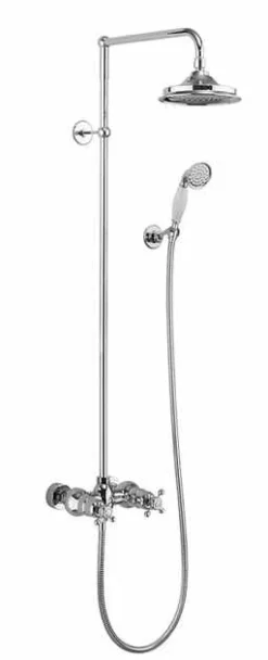 Burlington Eden Exposed Thermostatic Shower Fixed Head Hose And Handset - BEF2S