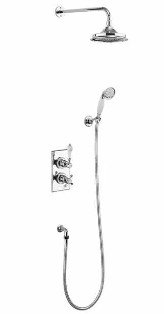 Burlington Trent Concealed Traditional 2 Controlled Shower - Fixed Head & Handset - TF2S 1 Burlington Trent Concealed Traditional 2 Controlled Shower - Fixed Head & Handset - TF2S