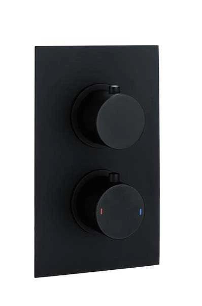 Black Dual Concealed Shower Kit Including Valves, Hand Set, Fixed Head & Arm - The White Space 2 Black Dual Concealed Shower Kit Including Valves, Hand Set, Fixed Head & Arm - The White Space - Image 2