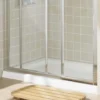Lakes 1000mm White Sliding Shower Door, Classic Collection