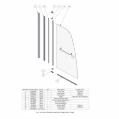 Roman Haven Plus Single Panel Angled Bath Shower Screen With Towel Rail 5 Roman Haven Plus Single Panel Angled Bath Shower Screen With Towel Rail -Burling Shower Shop H2D1CS spec