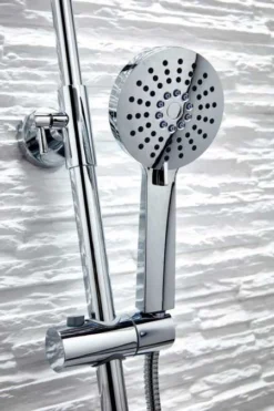 Scudo Serena Round Dual Head Thermostatic Shower - Fixed Head & Adjustable Hand Set -Burling Shower Shop HBS Shower002 Detail3 small