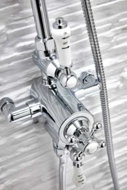 York Traditional Dual Head Exposed Thermostatic Shower Valve 8 York Traditional Dual Head Exposed Thermostatic Shower Valve -Burling Shower Shop HBS Shower007 detail1 small