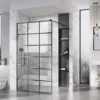 Roman Liberty Matt Black Grid Wetroom Panel - 757mm