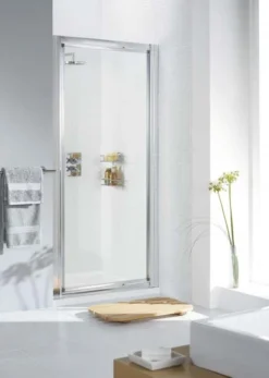 1000mm White Pivot Shower Door, Lakes Classic Collection -Burling Shower Shop Lakes Bathrooms Pivot Shower Doors 2 1 2