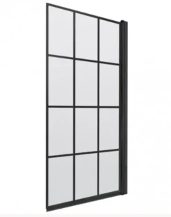 Matt Black Square Framed Bath Screen Nuie