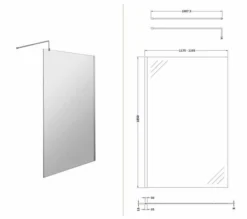 1200mm Walk In Shower Screen - Nuie 5 1200mm Walk In Shower Screen - Nuie -Burling Shower Shop Nuie WRSC12 Wetroom Screen tech