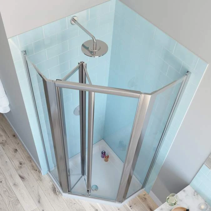 Lakes Classic 900 X 900mm Pentagon Framed Shower Enclosure With Bi-Fold Door 1 Lakes Classic 900 X 900mm Pentagon Framed Shower Enclosure With Bi-Fold Door