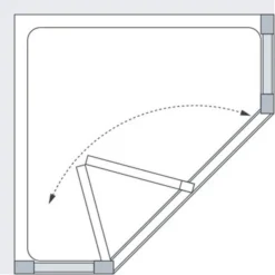 Semi-Framed Pentagon Bi-fold Shower Door With Side Panels - Silver - Lakes - Classic 5 Semi-Framed Pentagon Bi-fold Shower Door With Side Panels - Silver - Lakes - Classic -Burling Shower Shop Pentagon Line Drawing