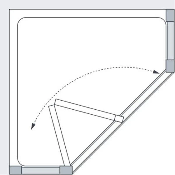 Semi-Framed Pentagon Bi-fold Shower Door With Side Panels - Silver - Lakes - Classic 3 Semi-Framed Pentagon Bi-fold Shower Door With Side Panels - Silver - Lakes - Classic - Image 3