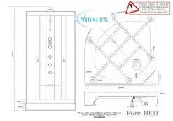 Vidalux Pure 1000 Hydro Massage Shower Cabin - 1000 X 1000mm - Black Glass 7 Vidalux Pure 1000 Hydro Massage Shower Cabin - 1000 X 1000mm - Black Glass -Burling Shower Shop Pure 1000