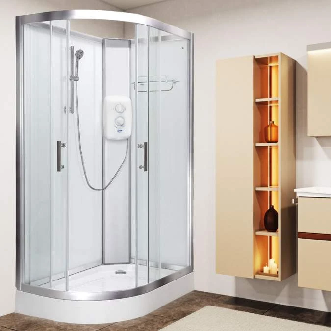 Vidalux Pure E 1200 Shower Cabin 1200 X 800mm With Electric Shower 1 Vidalux Pure E 1200 Shower Cabin 1200 X 800mm With Electric Shower