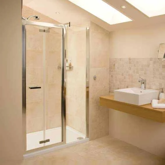Bi-Fold Shower Door - 900 - Silver - Roman Embrace 2 Bi-Fold Shower Door - 900 - Silver - Roman Embrace - Image 2