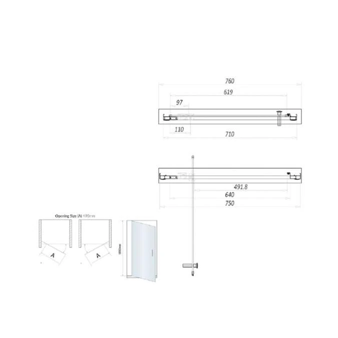 Scudo S6 Pivot Shower Door 900mm 2 Scudo S6 Pivot Shower Door 900mm - Image 2