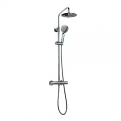 Scudo Serena Round Dual Head Thermostatic Shower - Fixed Head & Adjustable Hand Set