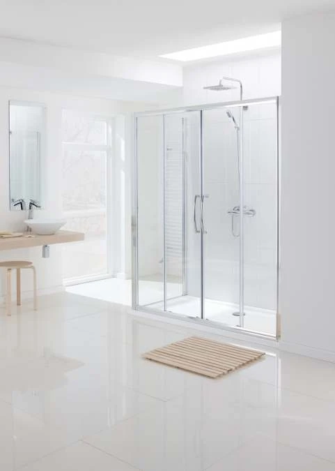 Lakes 1500mm Showering Spaces Semi-Frameless Double Sliding Door, Classic Collection 2 Lakes 1500mm Showering Spaces Semi-Frameless Double Sliding Door, Classic Collection - Image 2
