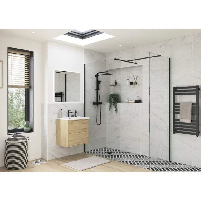 Supreme Black Profile Wetroom Panel - 1000mm 4 Supreme Black Profile Wetroom Panel - 1000mm - Image 4