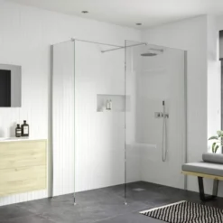 Supreme 800mm Wetroom Panel & Support Bar 7 Supreme 800mm Wetroom Panel & Support Bar -Burling Shower Shop Supreme End Panel 3