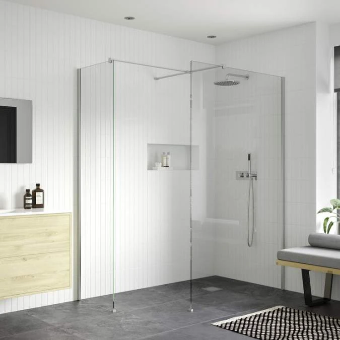 Supreme 1400mm Wetroom Panel & Support Bar 2 Supreme 1400mm Wetroom Panel & Support Bar - Image 2