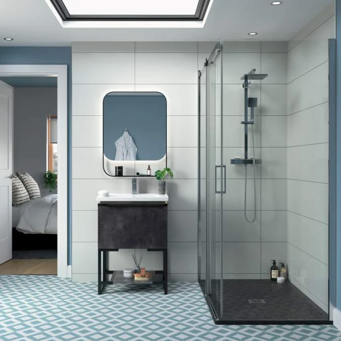 Supreme 1100mm Semi-Framed Sliding Door Shower Enclosure 3 Supreme 1100mm Semi-Framed Sliding Door Shower Enclosure - Image 3