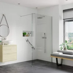 Supreme 1000mm Wetroom Panel & Support Bar 7 Supreme 1000mm Wetroom Panel & Support Bar -Burling Shower Shop Supreme Wetroom Glass 5