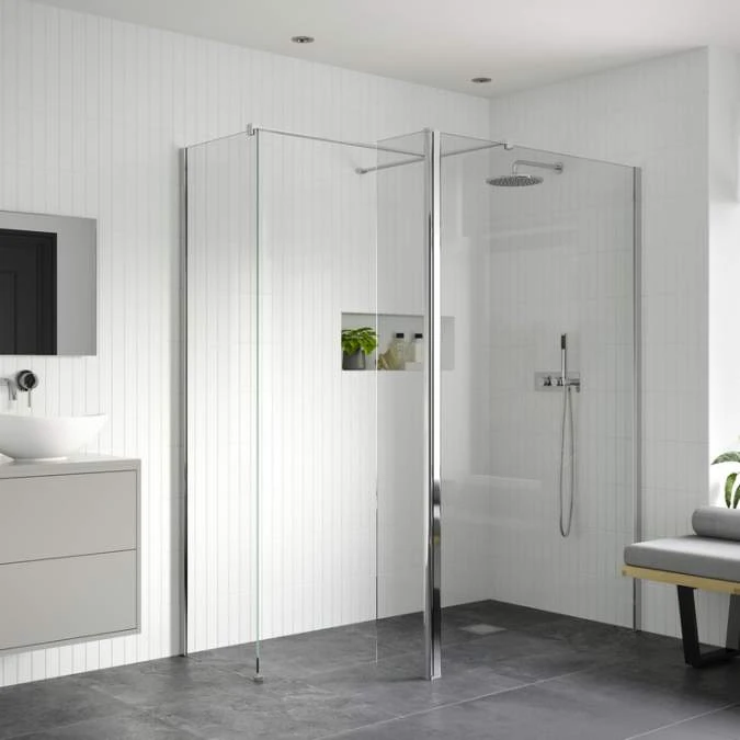 Supreme 1000mm Wetroom Panel, Support Bar & 300mm Rotatable Panel 2 Supreme 1000mm Wetroom Panel, Support Bar & 300mm Rotatable Panel - Image 2