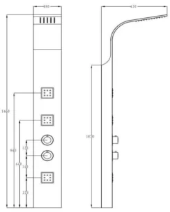 Synergy Alubla Black Shower Tower 5 Synergy Alubla Black Shower Tower -Burling Shower Shop Synergy Alubla Black Tower Spec