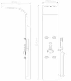 Synergy Eiffel Mirror Shower Tower 5 Synergy Eiffel Mirror Shower Tower -Burling Shower Shop Synergy Eiffel Tower Shower spec