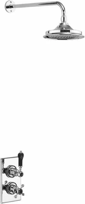 Burlington Trent Concealed Thermostatic Shower Black Handles & Fixed Head 1 Burlington Trent Concealed Thermostatic Shower Black Handles & Fixed Head