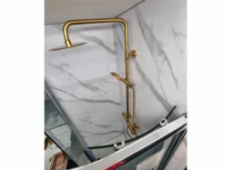 Signature Ripley Brushed Brass Round Thermostatic Dual Head Shower Set -Burling Shower Shop UKB SHW002BB SHW002BRSs